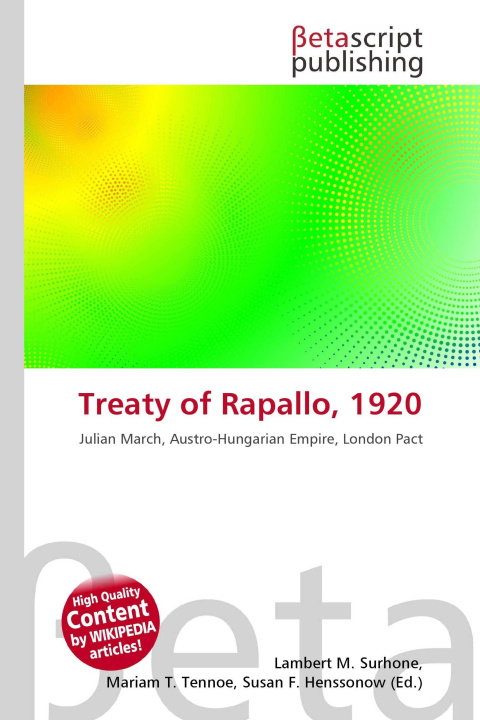 Kniha Treaty of Rapallo, 1920 Mariam T. Tennoe