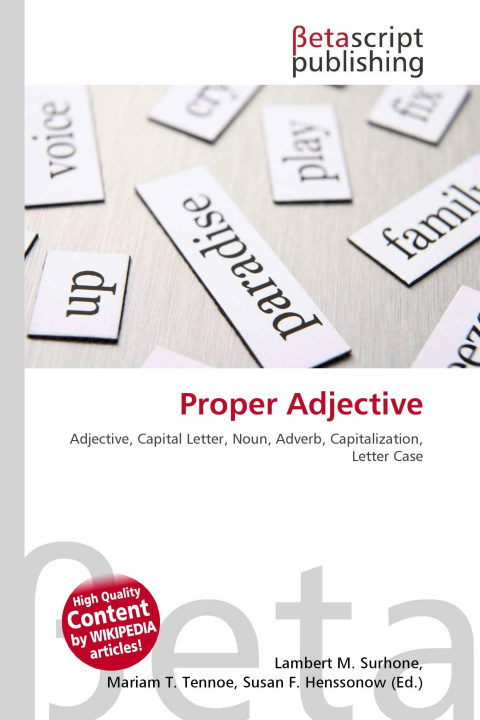 Kniha Proper Adjective Mariam T. Tennoe