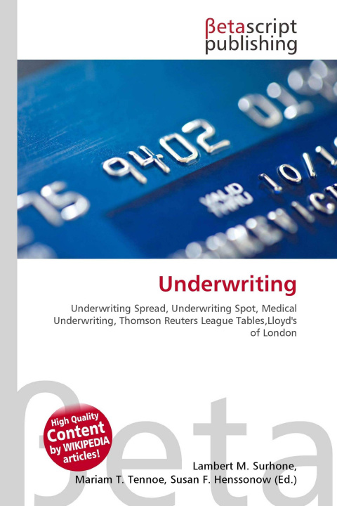 Kniha Underwriting Mariam T. Tennoe