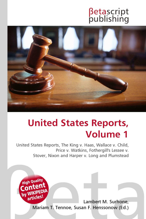 Kniha United States Reports, Volume 1 Mariam T. Tennoe
