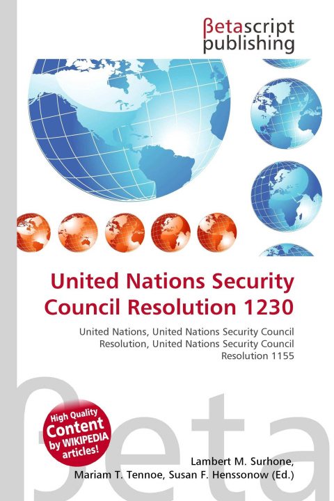 Kniha United Nations Security Council Resolution 1230 Mariam T. Tennoe