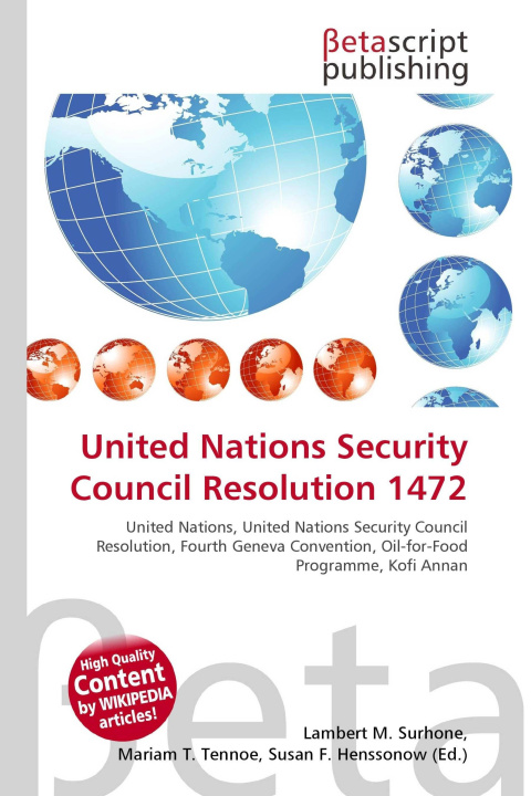 Kniha United Nations Security Council Resolution 1472 Mariam T. Tennoe