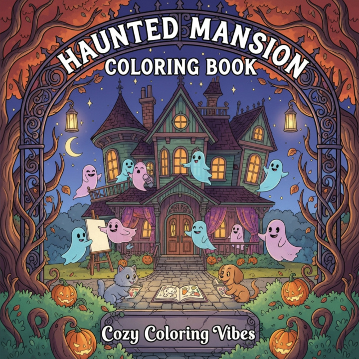 Kniha Haunted Mansion Coloring Book Cozy Coloring Vibes