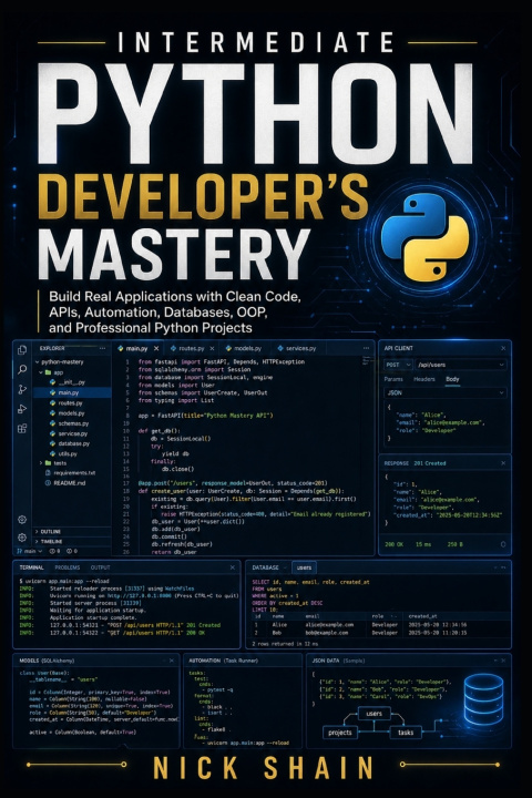 Knjiga Intermediate Python Developer's Mastery Nick Shain
