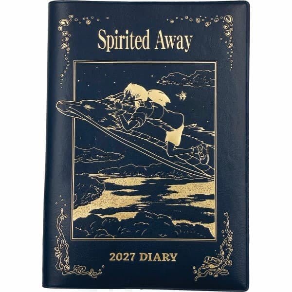Papierenský tovar Spirited Away Diary Haku dragon & Chihiro blue gold foil 