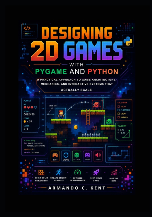 Kniha Designing 2D Games with Pygame and Python Armando C. Kent