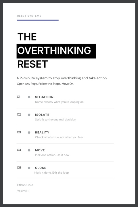 Knjiga The Overthinking Reset Ethan Cole