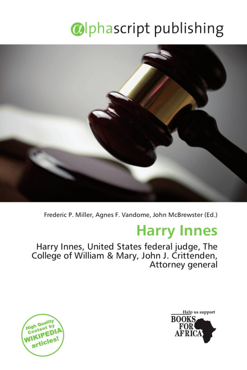 Kniha Harry Innes Agnes F. Vandome