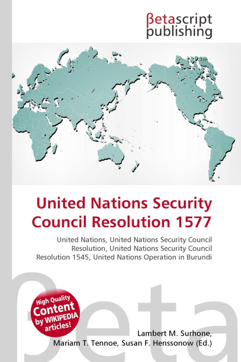 Kniha United Nations Security Council Resolution 1577 Mariam T. Tennoe