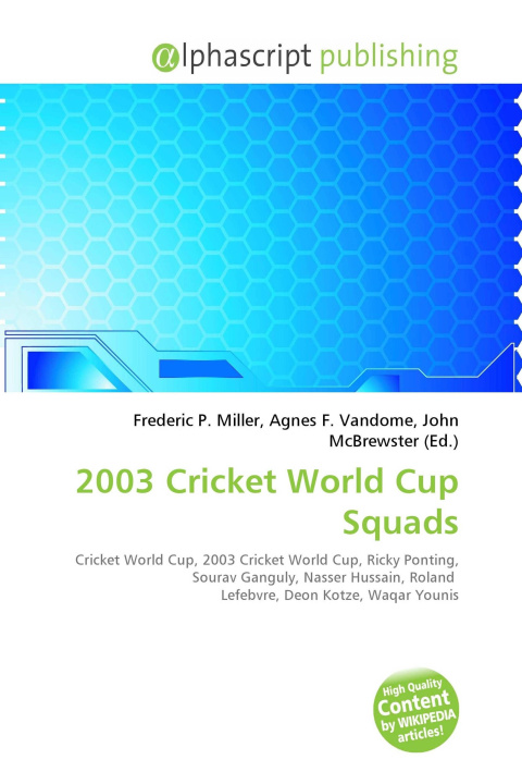 Book 2003 Cricket World Cup Squads Agnes F. Vandome