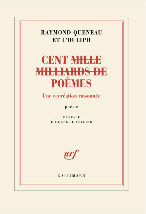 Libro CENT (MILLE MILLIARDS DE) POEMES (TP) OULIPO/QUENEAU