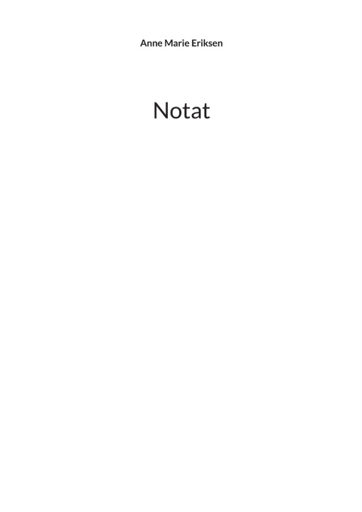 Kniha Notat Anne Marie Eriksen