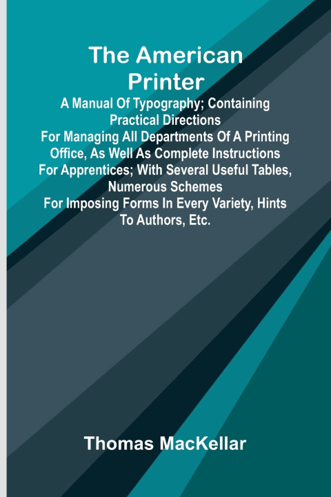 Buch The American Printer Thomas MacKellar