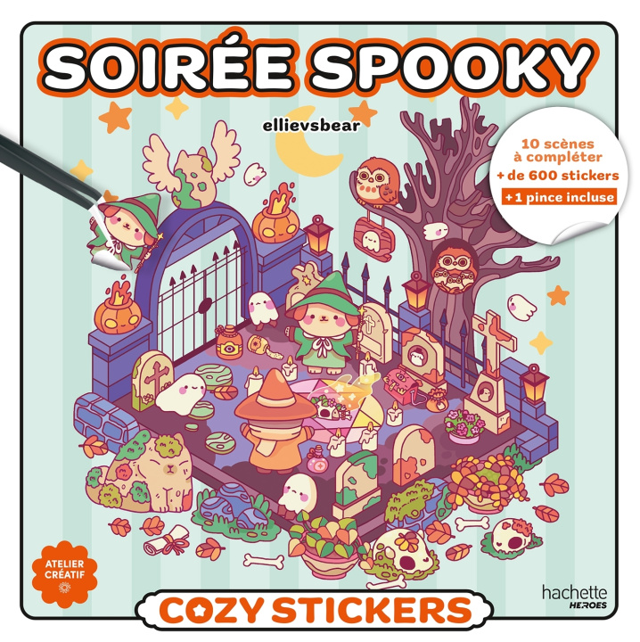 Livro Cozy Stickers - Soirée Spooky 