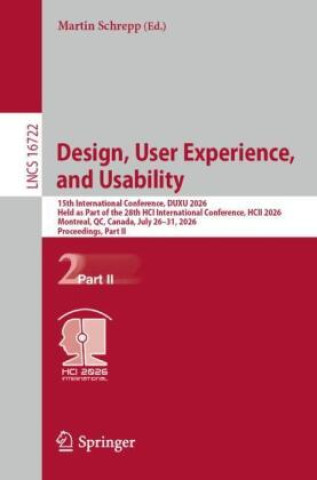 Kniha Design, User Experience, and Usability Martin Schrepp