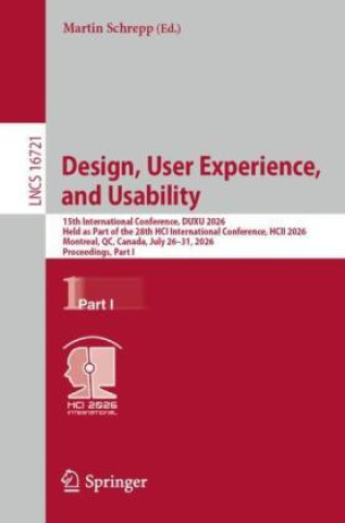 Knjiga Design, User Experience, and Usability Martin Schrepp