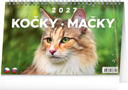 Kalendár/Diár Kočky 2027 - stolní kalendář 