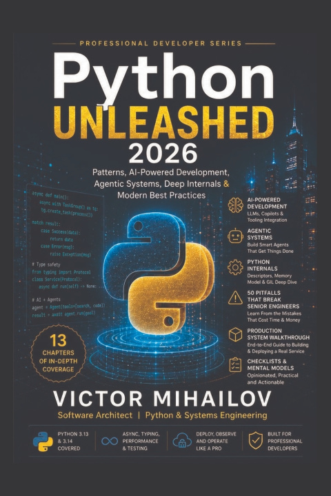 Kniha Python Unleashed 2026 Victor Mihailov