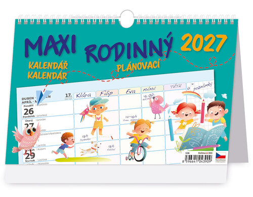 Kalender/Terminbuch Maxi rodinný plánovací kalendář 2027 - stolní kalendář 