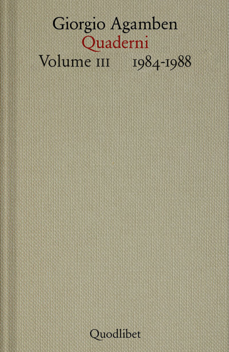 Kniha Quaderni Giorgio Agamben