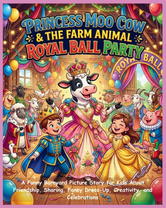 Libro Princess Moo Cow & the Farm Animal Royal Ball Party Melany Hauberk