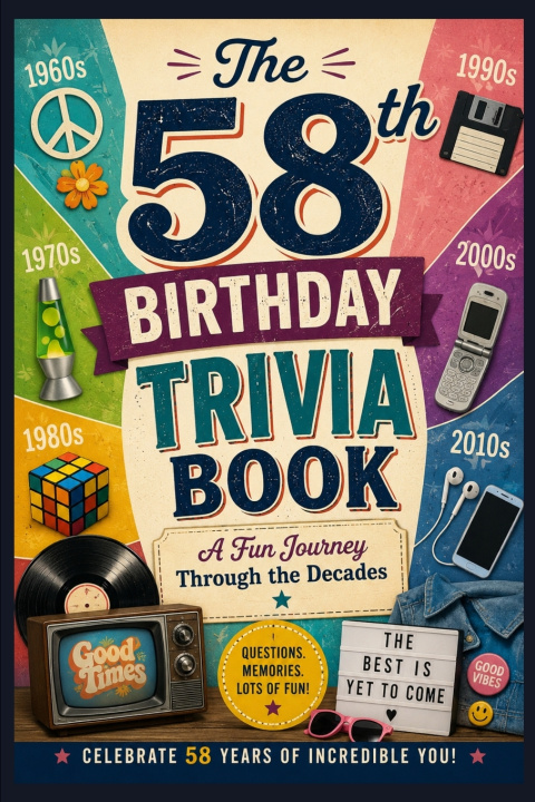 Kniha The 58th Birthday Trivia Book Liam Calder