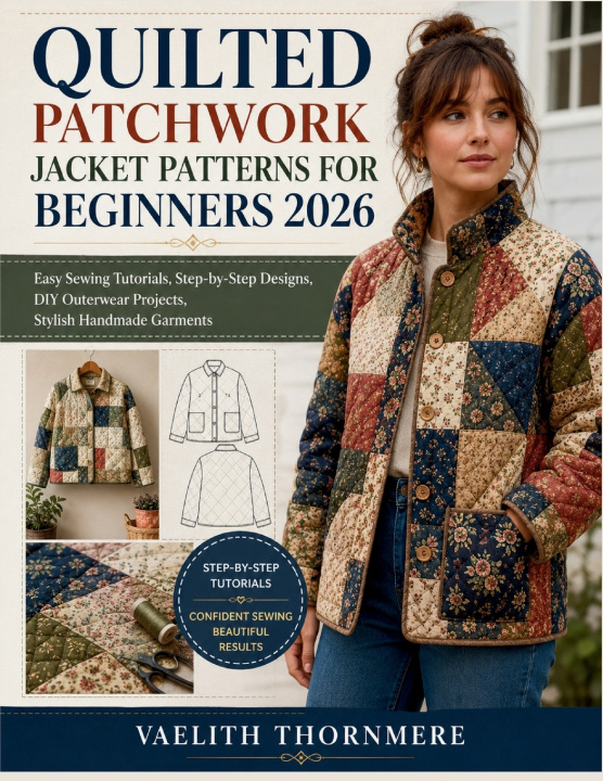 Książka QUILTED PATCHWORK JACKET PATTERNS FOR BEGINNERS 2026 VAELITH THORNMERE