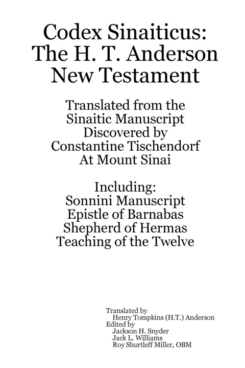 Книга Codex Sinaiticus H. T. Anderson
