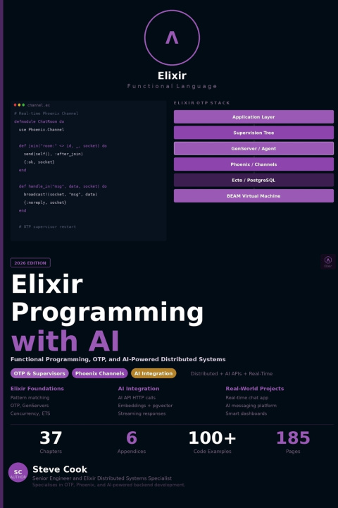 Książka Elixir Programming with AI Steve Cook