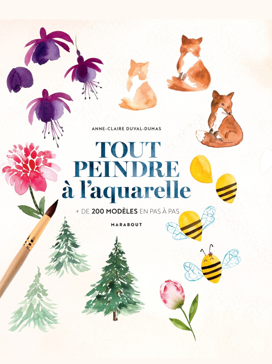 Libro 200 modèles à peindre à l'aquarelle Anne-Claire Duval-Dumas