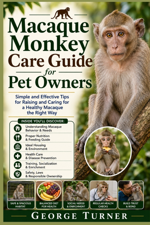 Knjiga Macaque Monkey Care Guide for Pet Owners George turner