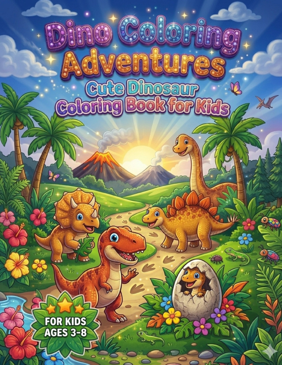 Carte Dino Coloring Adventures Emma Dreamweaver