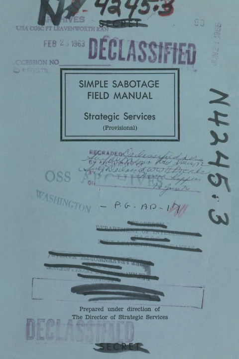 Книга Simple Sabotage Field Manual Office of Strategic Services