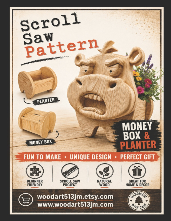 Könyv Hipopotam Planter & Money Box Woodart513 JM