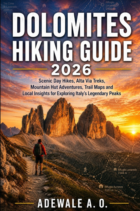 Carte DOLOMITES HIKING GUIDE 2026 ADEWALE A. O.