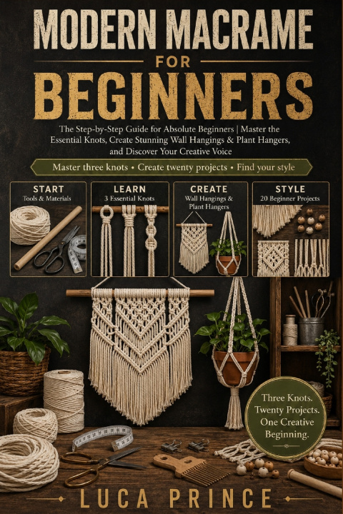Livro Modern Macrame for Beginners LUCA PRINCE