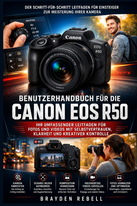 Книга CANON EOS R50 BENUTZERHANDBUCH BRAYDEN REBELL