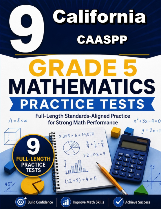 Książka 9 California CAASPP Grade 5 Math Practice Tests Reza Nazari