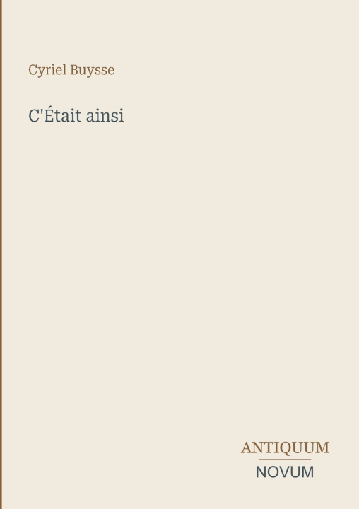 Kniha C'Était ainsi Cyriel Buysse