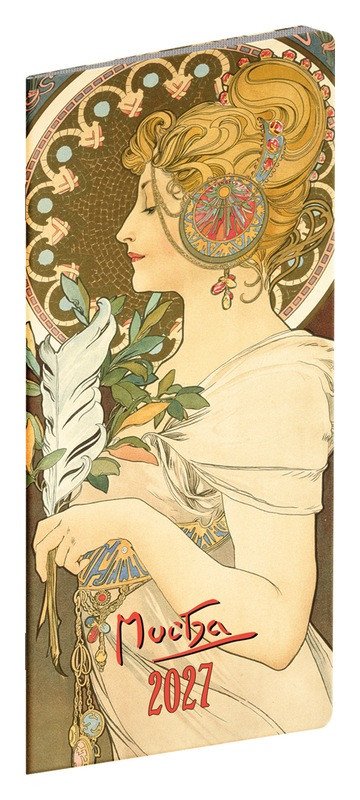 Książka Diář 2027: Alfons Mucha - plánovací měsíční, kapesní, 8 x 18 cm 