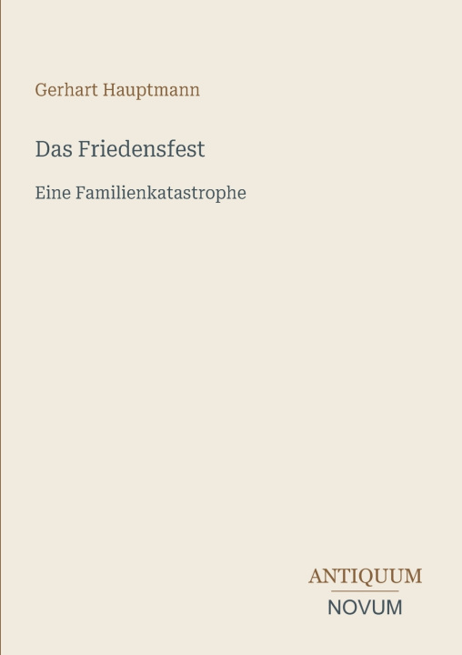 Buch Das Friedensfest Gerhart Hauptmann