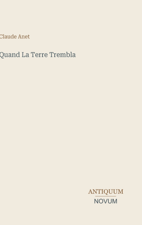 Libro Quand La Terre Trembla Claude Anet
