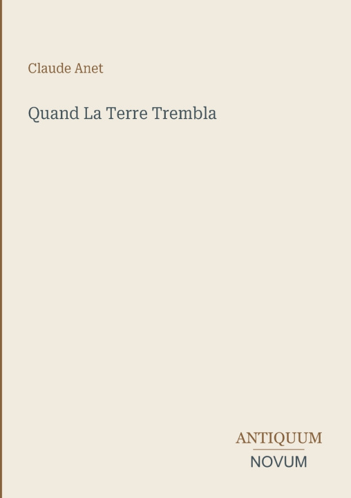 Libro Quand La Terre Trembla Claude Anet