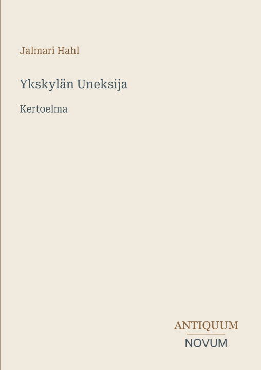 Book Ykskylän Uneksija Jalmari Hahl