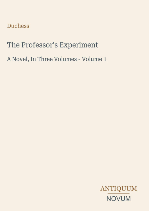 Kniha The Professor's Experiment 