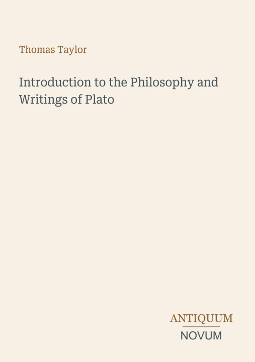 Livro Introduction to the Philosophy and Writings of Plato 