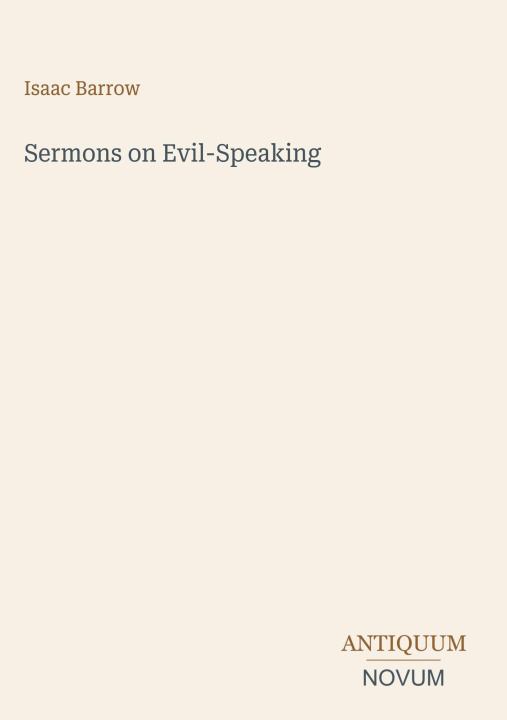 Kniha Sermons on Evil-Speaking 