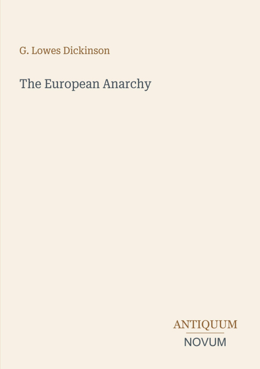 Libro The European Anarchy 