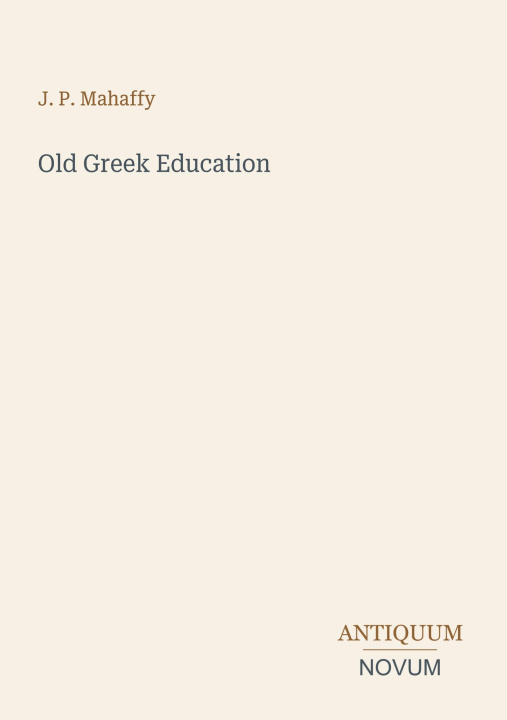 Libro Old Greek Education 