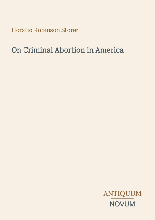 Kniha On Criminal Abortion in America 